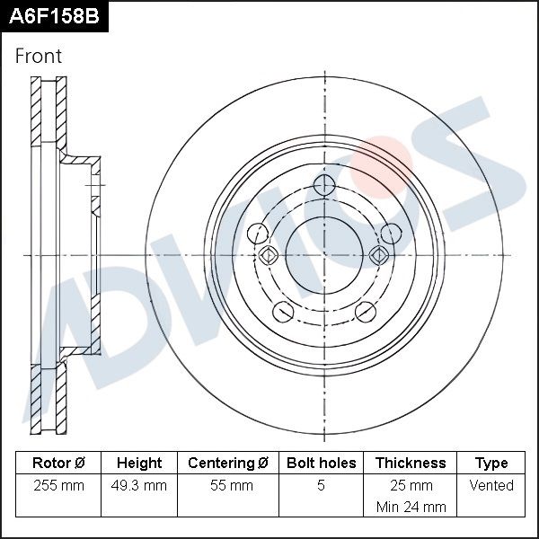 Тормозной диск ADVICS A6F158B