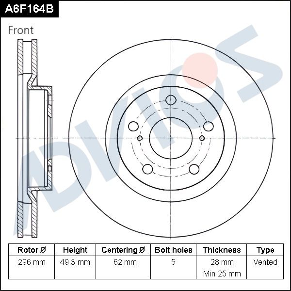Тормозной диск ADVICS A6F164B