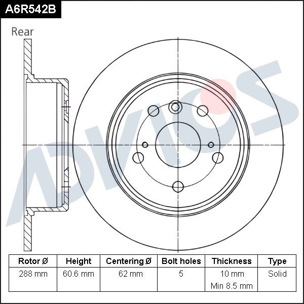 Тормозной диск ADVICS A6R542B