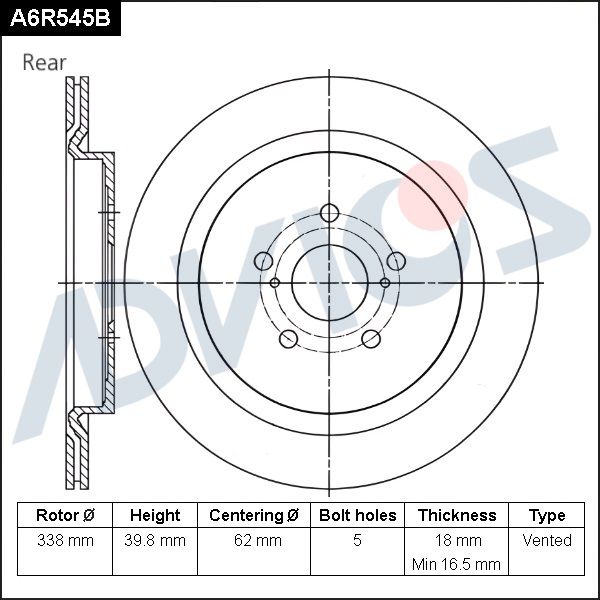 Тормозной диск ADVICS A6R545B