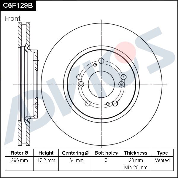 Тормозной диск ADVICS C6F129B