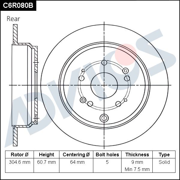 Тормозной диск ADVICS C6R080B
