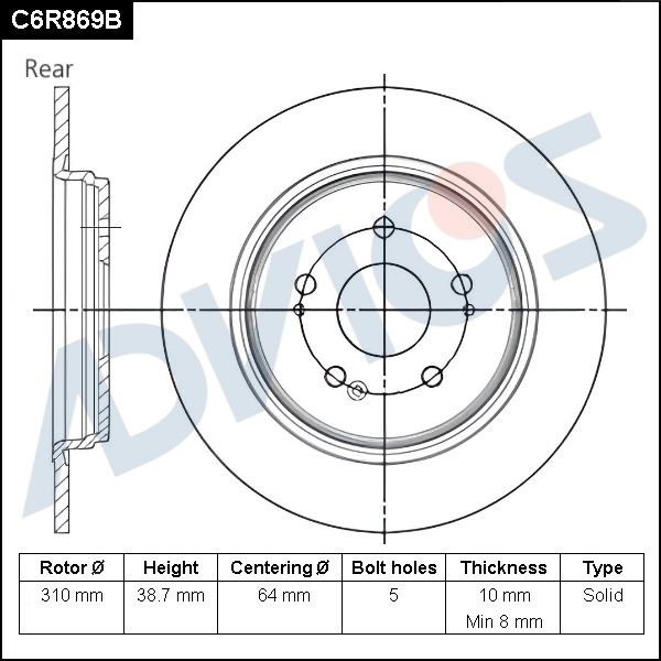 Тормозной диск ADVICS C6R869B