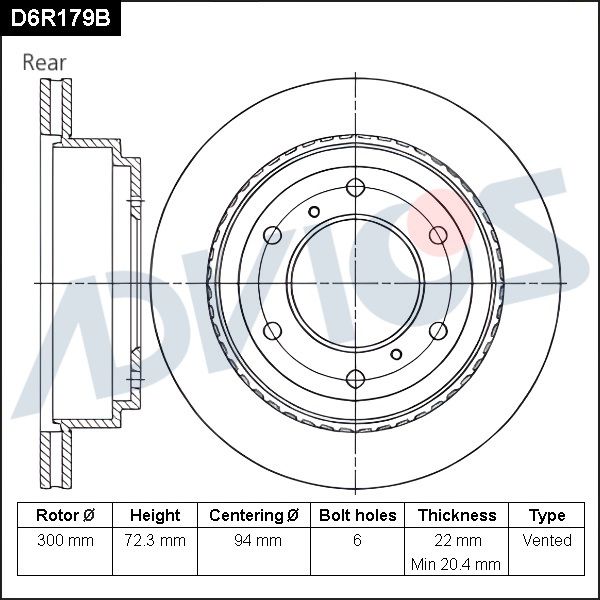 Тормозной диск ADVICS D6R179B