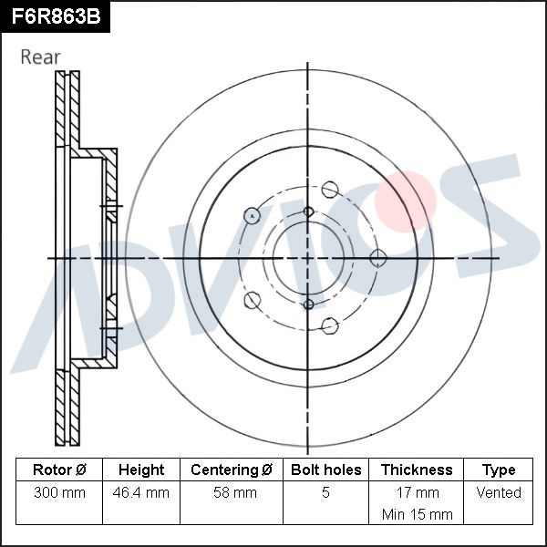 Тормозной диск ADVICS F6R863B