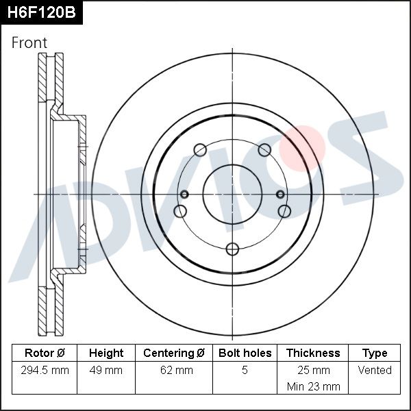 Тормозной диск ADVICS H6F120B