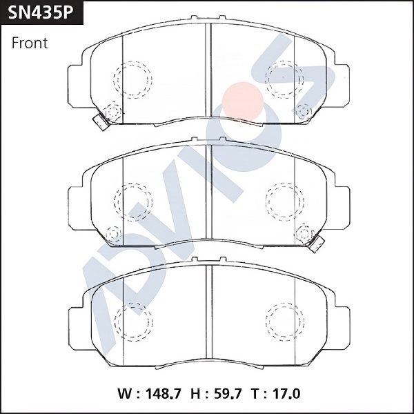 Комплект тормозных колодок, дисковый тормоз ADVICS SN435P