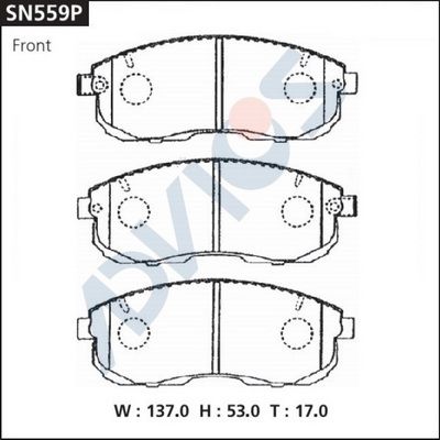 Комплект тормозных колодок, дисковый тормоз ADVICS SN559P