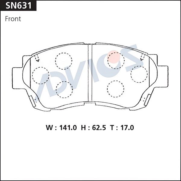 Комплект тормозных колодок, дисковый тормоз ADVICS SN631