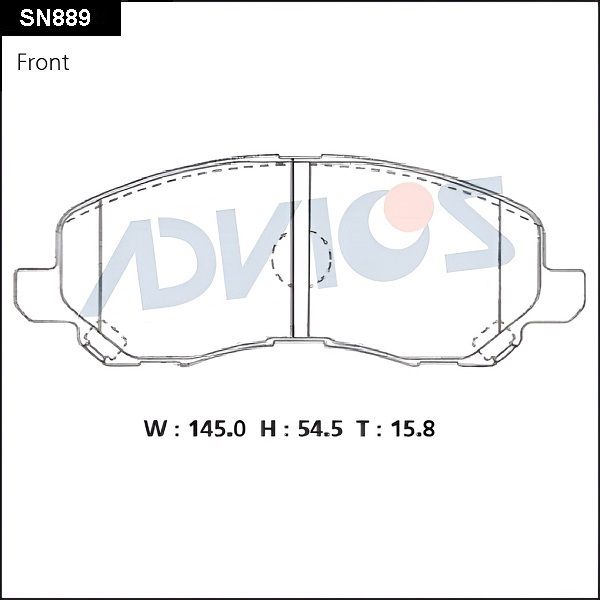 Комплект тормозных колодок, дисковый тормоз ADVICS SN889