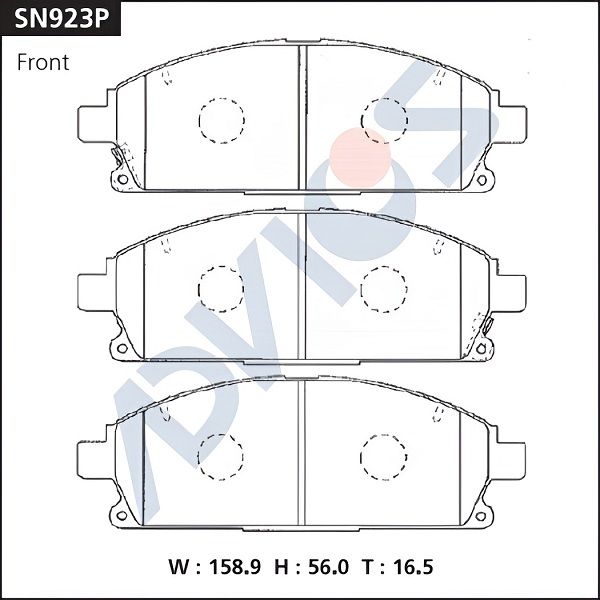 Комплект тормозных колодок, дисковый тормоз ADVICS SN923P