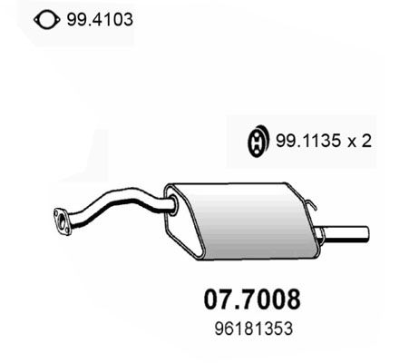 Глушитель выхлопных газов конечный ASSO 077008
