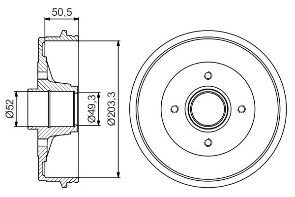 Тормозной барабан BOSCH 0986477210