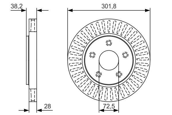 Тормозной диск BOSCH 0986479U45