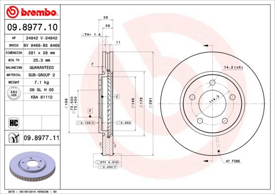 Тормозной диск BREMBO 09897710
