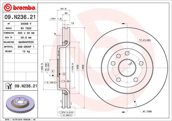 Тормозной диск BREMBO 09N23621