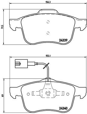 Комплект тормозных колодок, дисковый тормоз BREMBO P23103