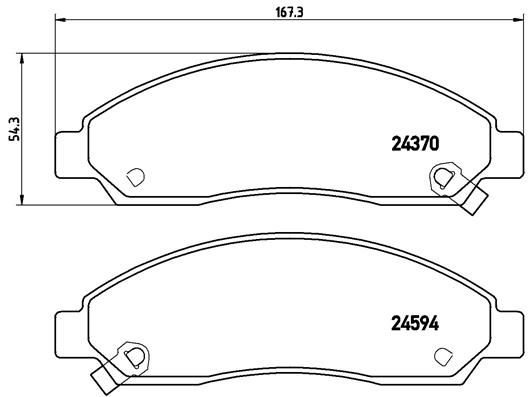 Комплект тормозных колодок, дисковый тормоз BREMBO P34005