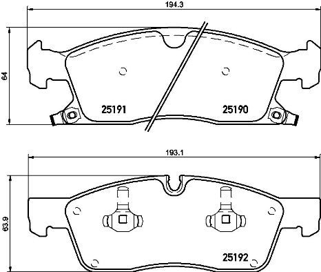 Комплект тормозных колодок, дисковый тормоз BREMBO P37015