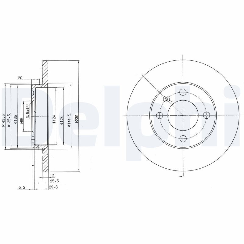 Тормозной диск DELPHI BG2116