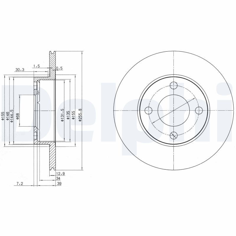 Тормозной диск DELPHI BG2215