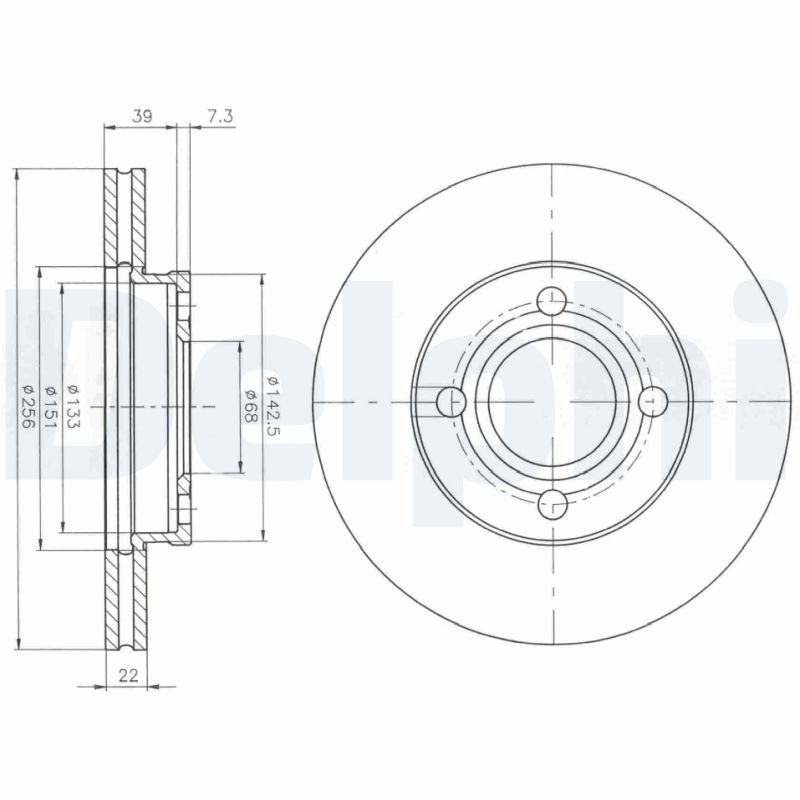 Тормозной диск DELPHI BG2272