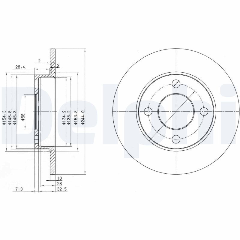 Тормозной диск DELPHI BG2517