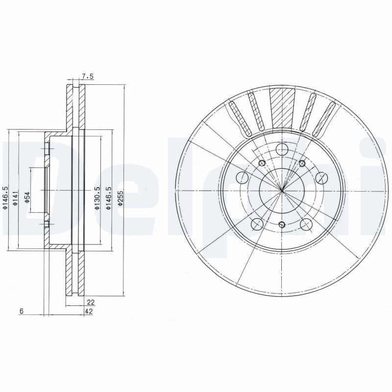 Тормозной диск DELPHI BG2596