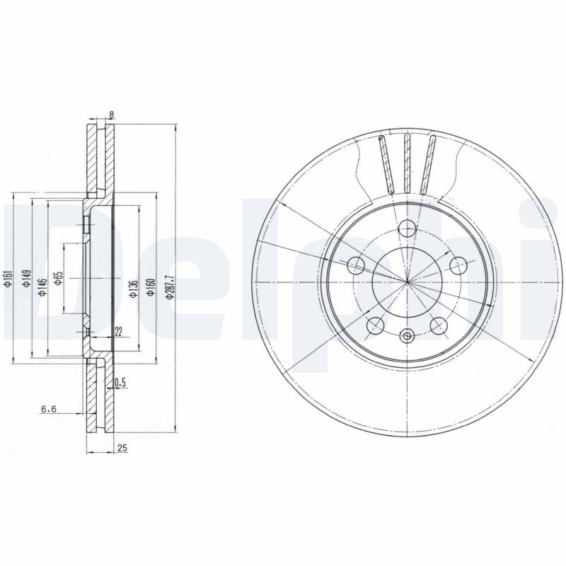Тормозной диск DELPHI BG2729