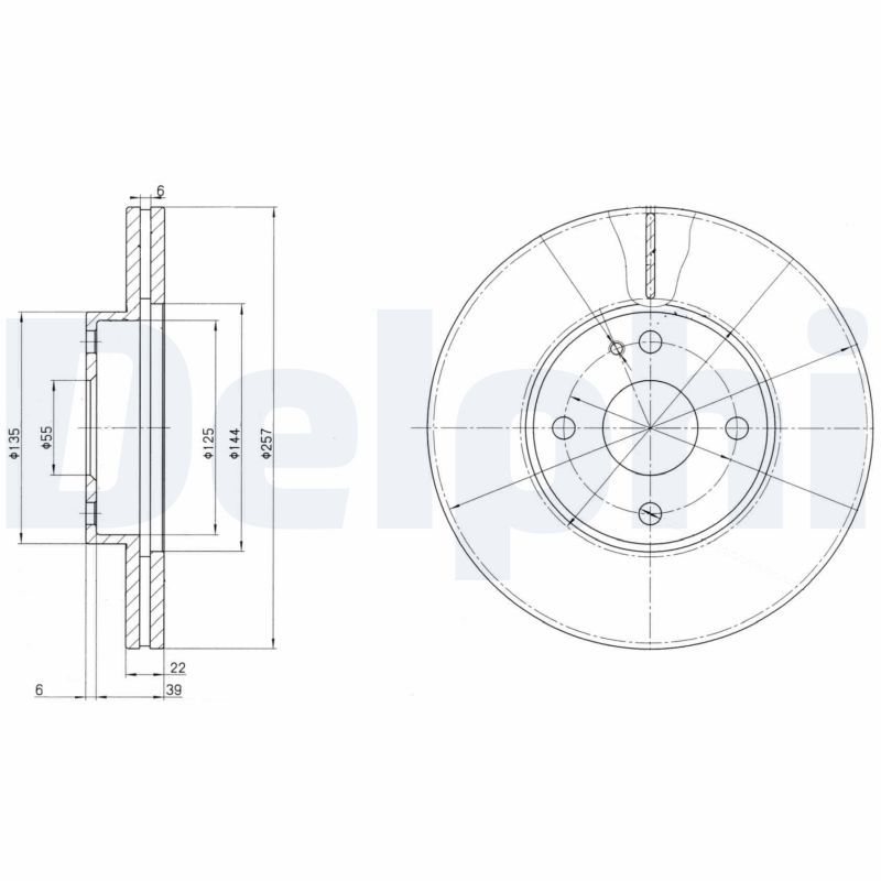 Тормозной диск DELPHI BG2804