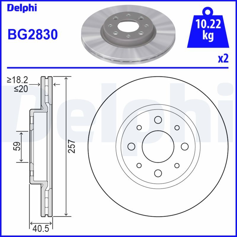 Тормозной диск DELPHI BG2830