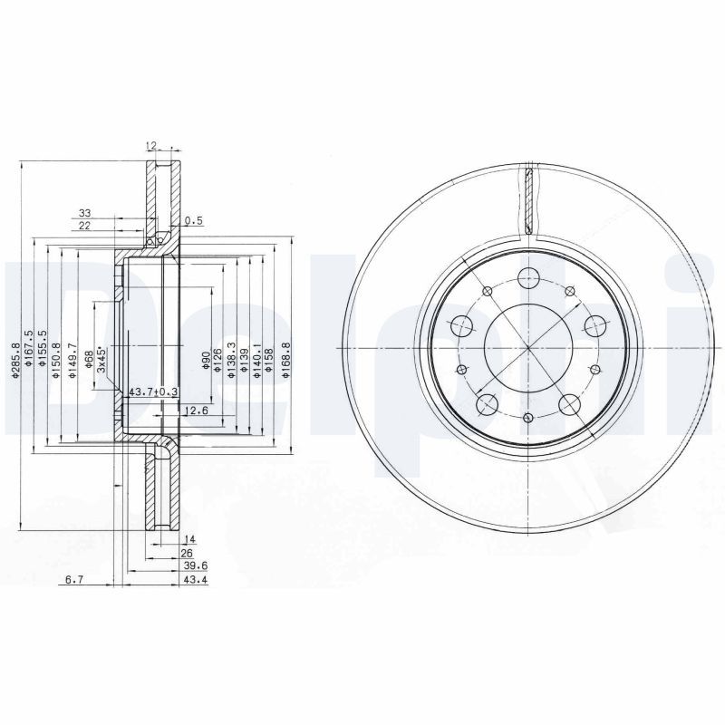 Тормозной диск DELPHI BG3513