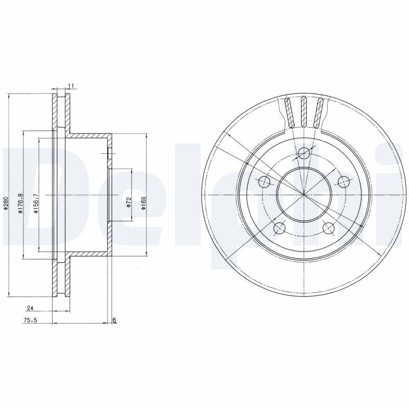 Тормозной диск DELPHI BG3533