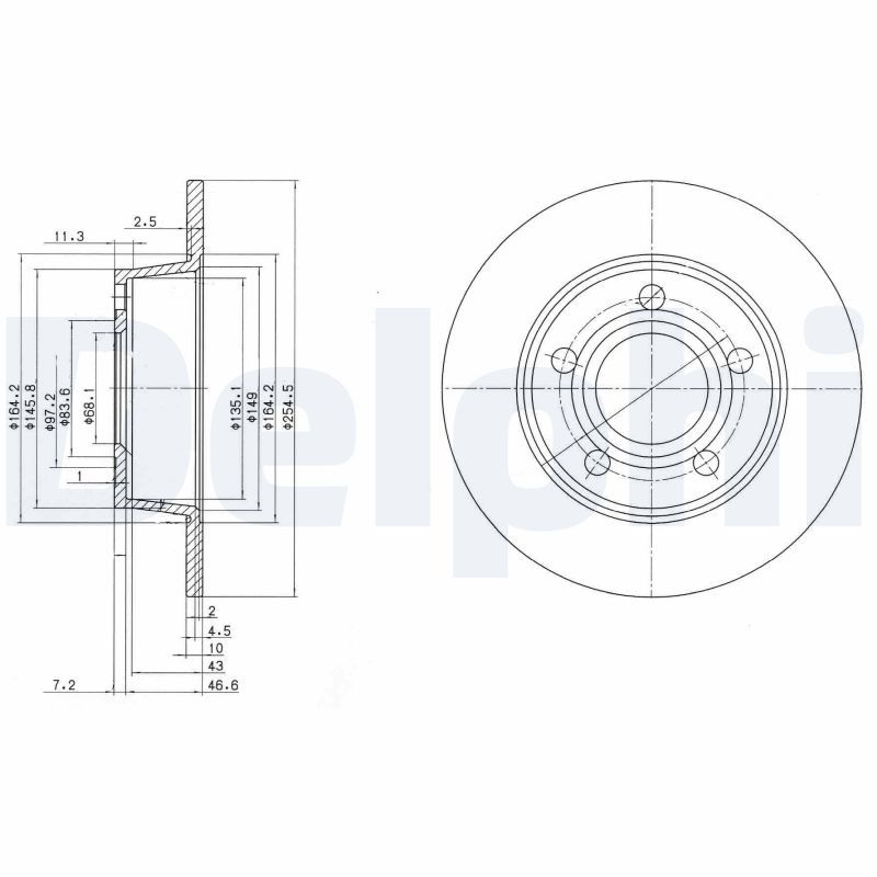 Тормозной диск DELPHI BG3672