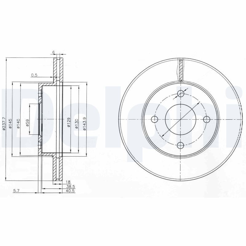 Тормозной диск DELPHI BG3763
