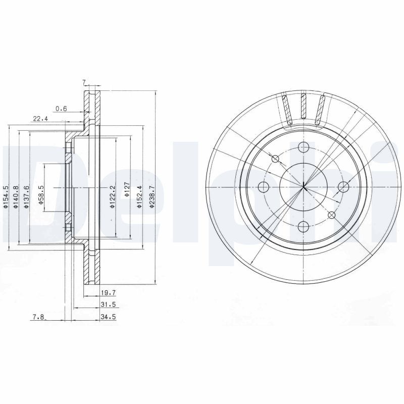 Тормозной диск DELPHI BG3805