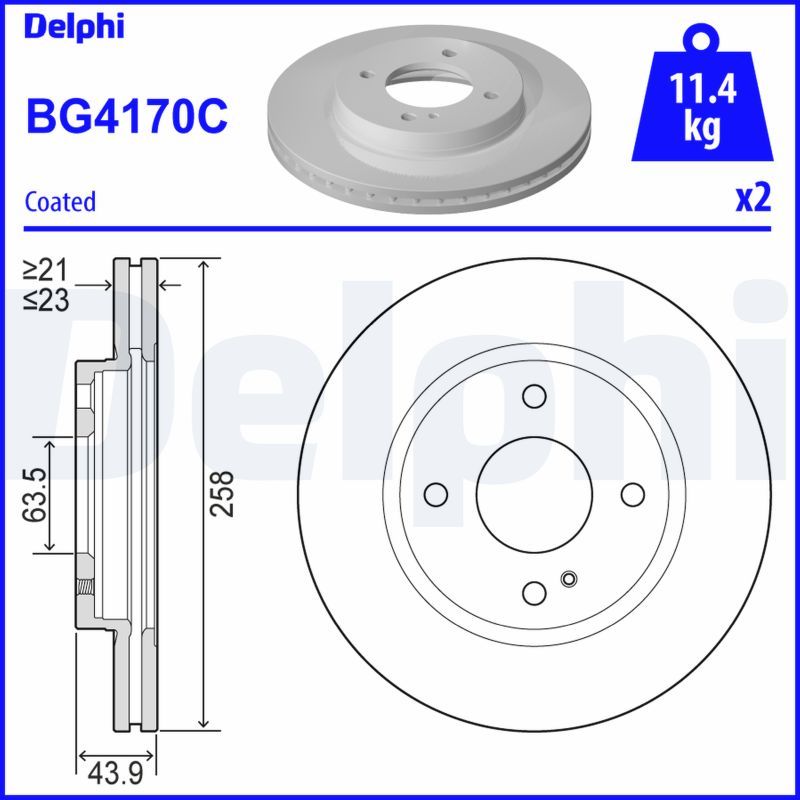 Тормозной диск DELPHI BG4170C