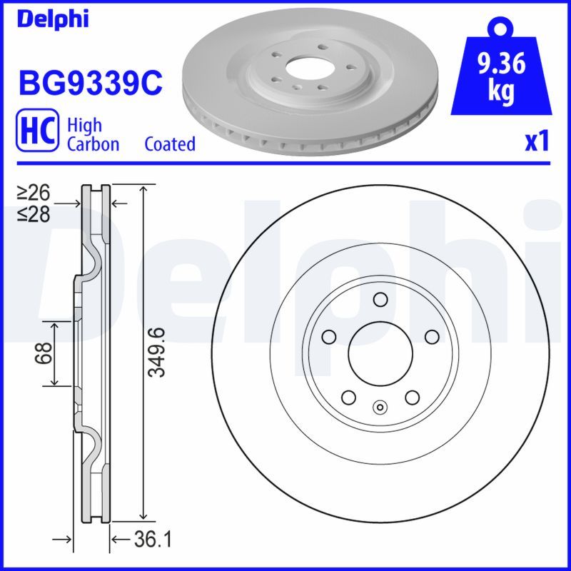 Тормозной диск DELPHI BG9339C