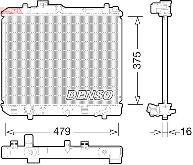 Радиатор, охлаждение двигателя DENSO DRM47028