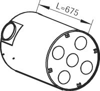 Средний глушитель выхлопных газов DINEX 80451