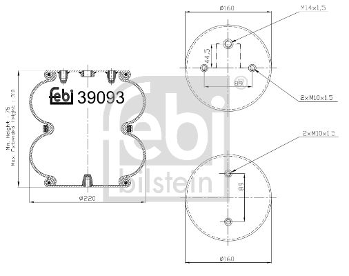 Кожух пневматической рессоры FEBI 39093