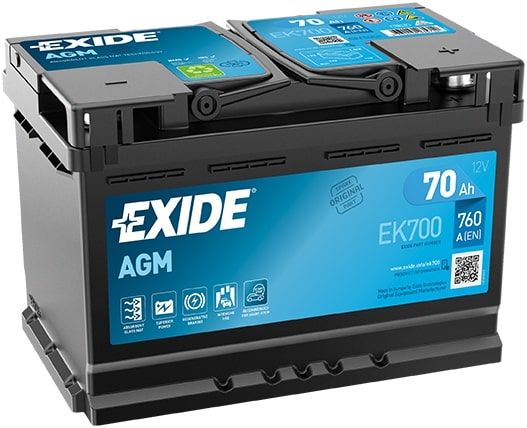 Стартерная аккумуляторная батарея EXIDE EK700