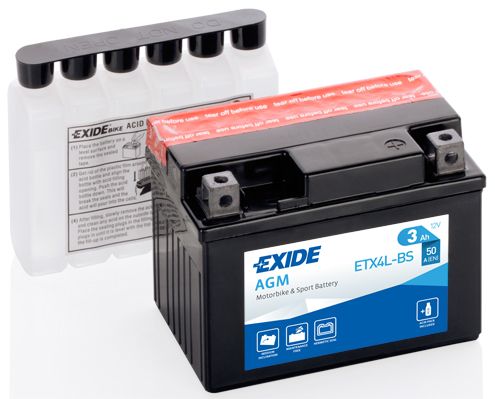 Стартерная аккумуляторная батарея EXIDE ETX4LBS