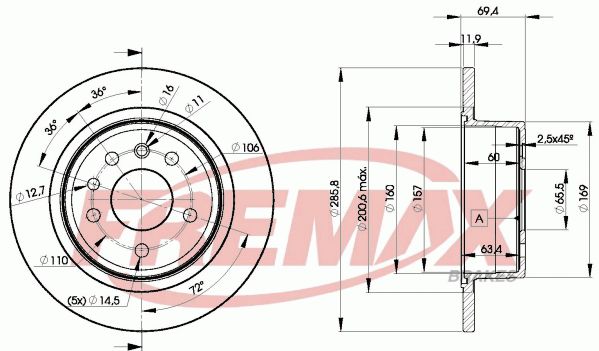 Тормозной диск FREMAX BD9211