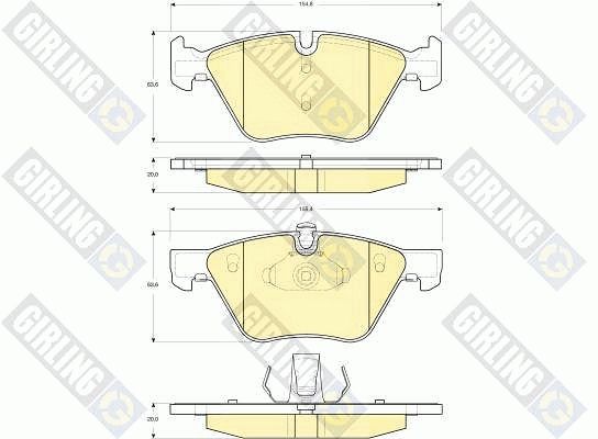 Комплект тормозных колодок, дисковый тормоз GIRLING 6115592