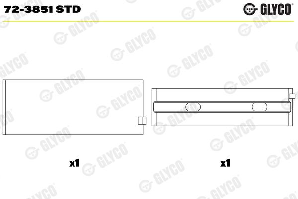 Подшипник коленвала GLYCO 723851STD
