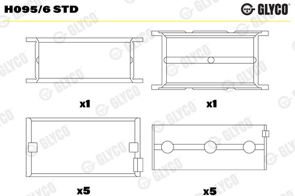 Подшипник коленвала GLYCO H0956STD