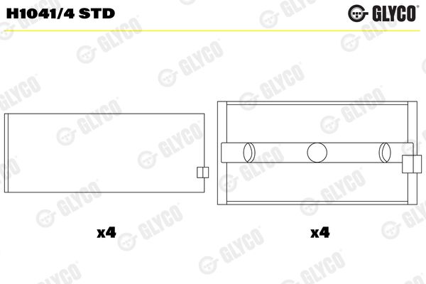 Подшипник коленвала GLYCO H10414STD