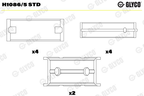 Подшипник коленвала GLYCO H10865STD