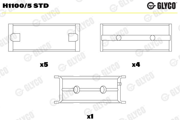 Подшипник коленвала GLYCO H11005STD